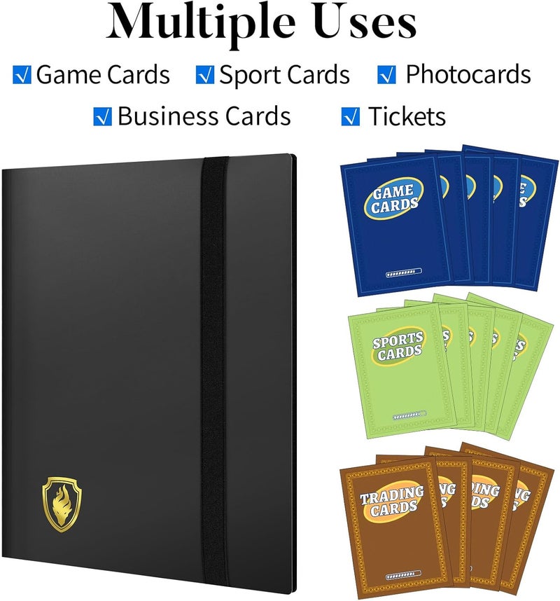 Fabmaker Card Binder 9 Pocket, 396 Pockets Trading Card Binder, Premium Collector Card Album for Standard Cards, Side Loading Card Collection Folder for Game Cards, Sport Cards, Green - Image 3